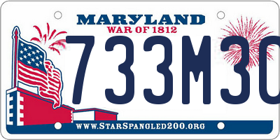 MD license plate 733M307