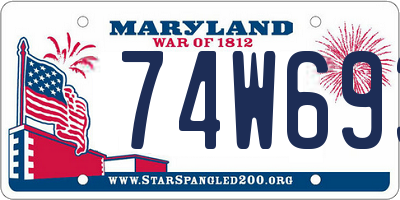 MD license plate 74W693