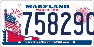 MD license plate 75829CB