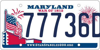 MD license plate 77736D2