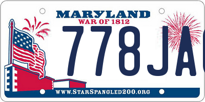 MD license plate 778JAC