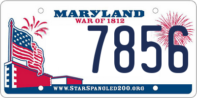 MD license plate 7856