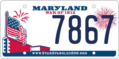 MD license plate 7867