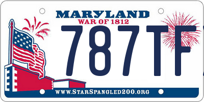 MD license plate 787TFX