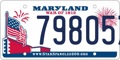 MD license plate 79805Z