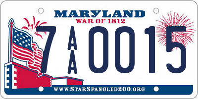 MD license plate 7AA0015