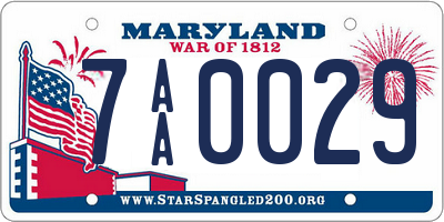 MD license plate 7AA0029