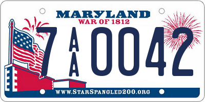 MD license plate 7AA0042