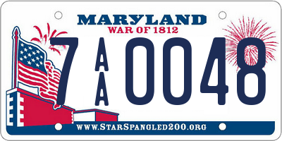 MD license plate 7AA0048