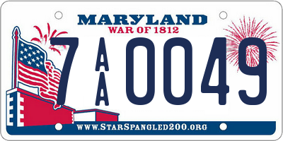 MD license plate 7AA0049