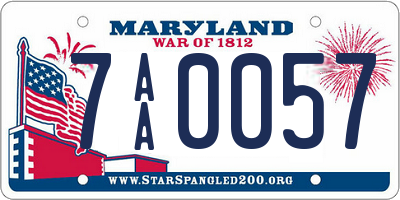 MD license plate 7AA0057