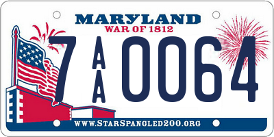 MD license plate 7AA0064