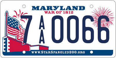 MD license plate 7AA0066