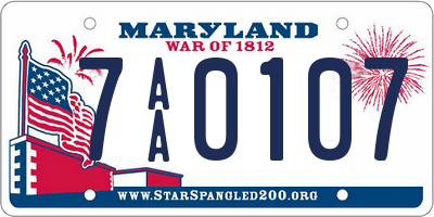 MD license plate 7AA0107