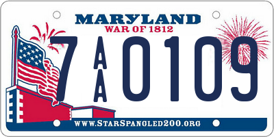 MD license plate 7AA0109