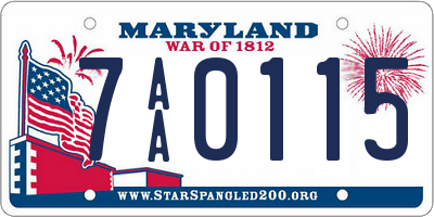 MD license plate 7AA0115