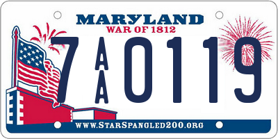 MD license plate 7AA0119