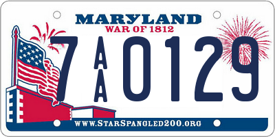 MD license plate 7AA0129