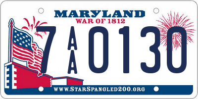 MD license plate 7AA0130