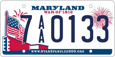 MD license plate 7AA0133