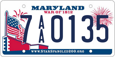 MD license plate 7AA0135