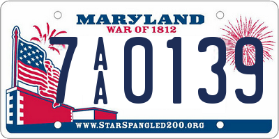 MD license plate 7AA0139