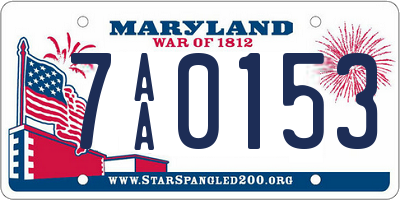 MD license plate 7AA0153