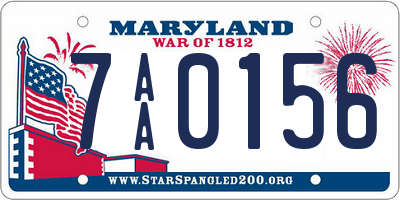 MD license plate 7AA0156