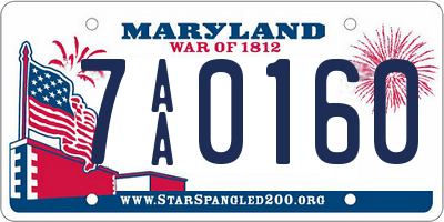 MD license plate 7AA0160