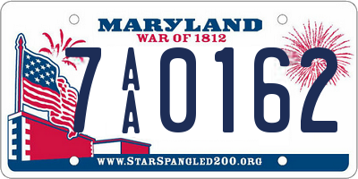 MD license plate 7AA0162