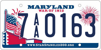 MD license plate 7AA0163