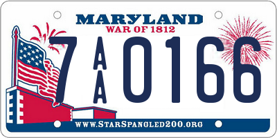 MD license plate 7AA0166