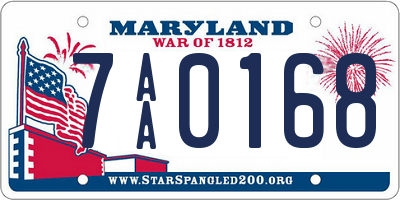 MD license plate 7AA0168