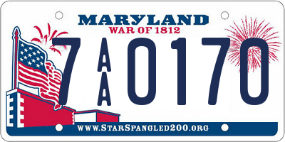 MD license plate 7AA0170