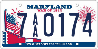 MD license plate 7AA0174