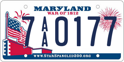 MD license plate 7AA0177