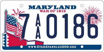 MD license plate 7AA0186