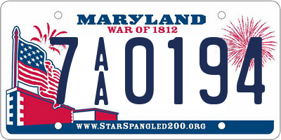 MD license plate 7AA0194