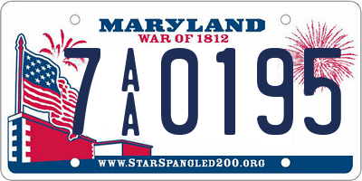 MD license plate 7AA0195