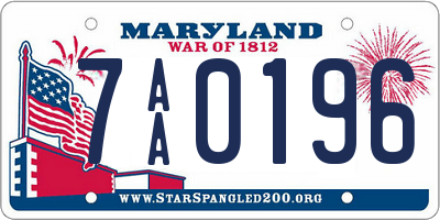 MD license plate 7AA0196