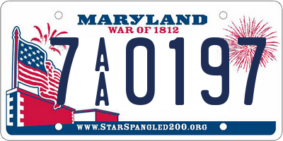 MD license plate 7AA0197