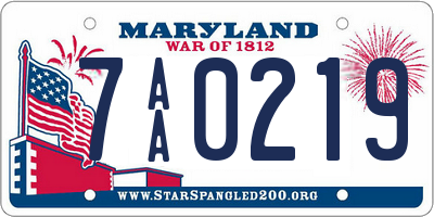 MD license plate 7AA0219