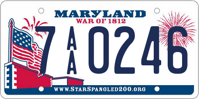 MD license plate 7AA0246