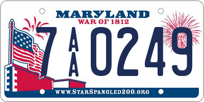 MD license plate 7AA0249