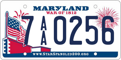 MD license plate 7AA0256