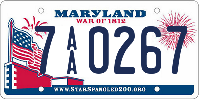 MD license plate 7AA0267