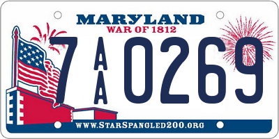 MD license plate 7AA0269