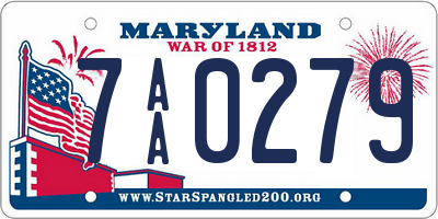 MD license plate 7AA0279