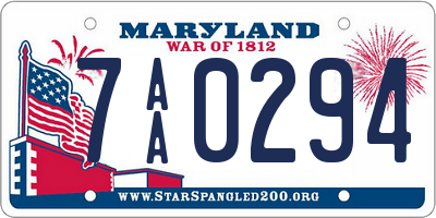 MD license plate 7AA0294