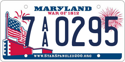 MD license plate 7AA0295